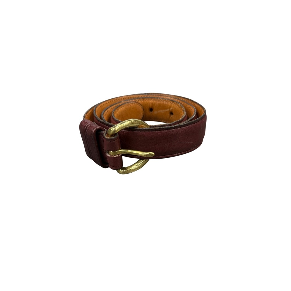 Coach Belt Womens Medium Wine Leather Solid Brass Buckle USA Vintage 8400